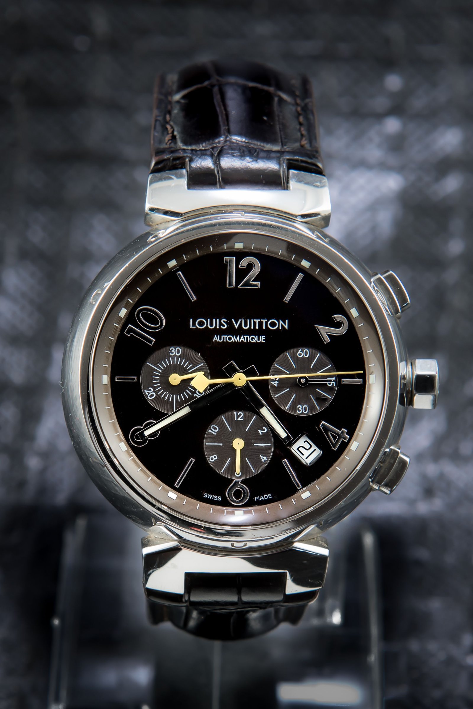 Louis Vuitton Tambour Q lv277 Automatic Men's Watch Pawn Deluxe