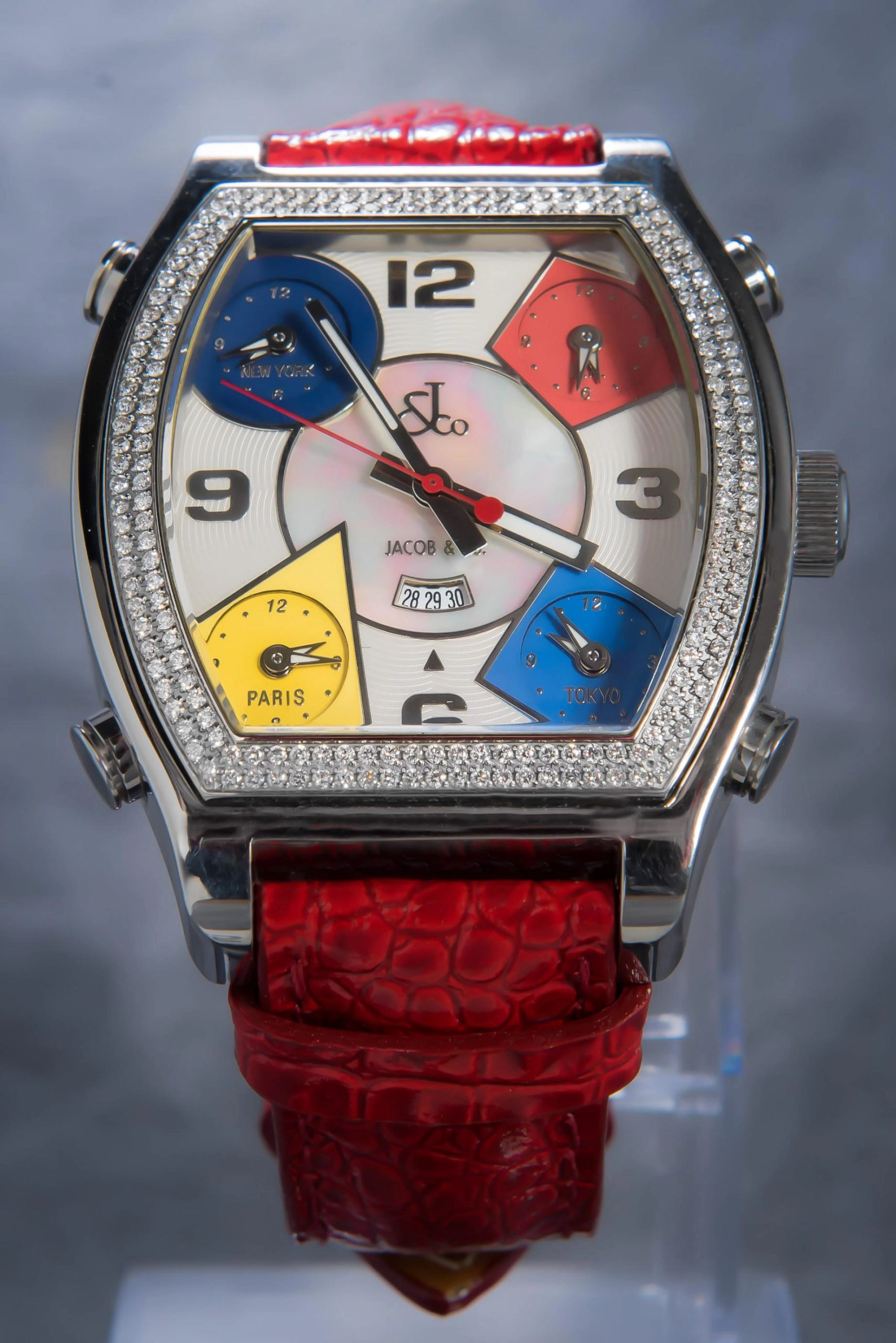 Jacob Co. Five Time Zone JC 1 Tonneau Diamond Millionaire