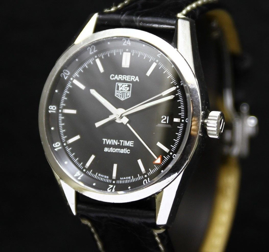 tag heuer carrera calibre 7 twin time automatic watch