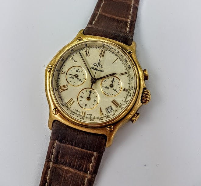 Ebel 1911 Chronograph 18K Gold Ref 38MM 8134901 - Pawndeluxe Exclusieve ...